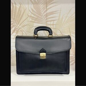 Classic Black Leather Briefcase